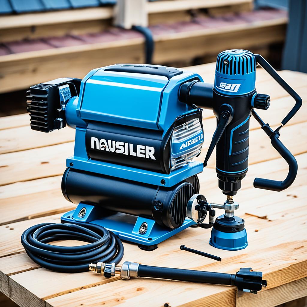 air compressor and roofing air nailer