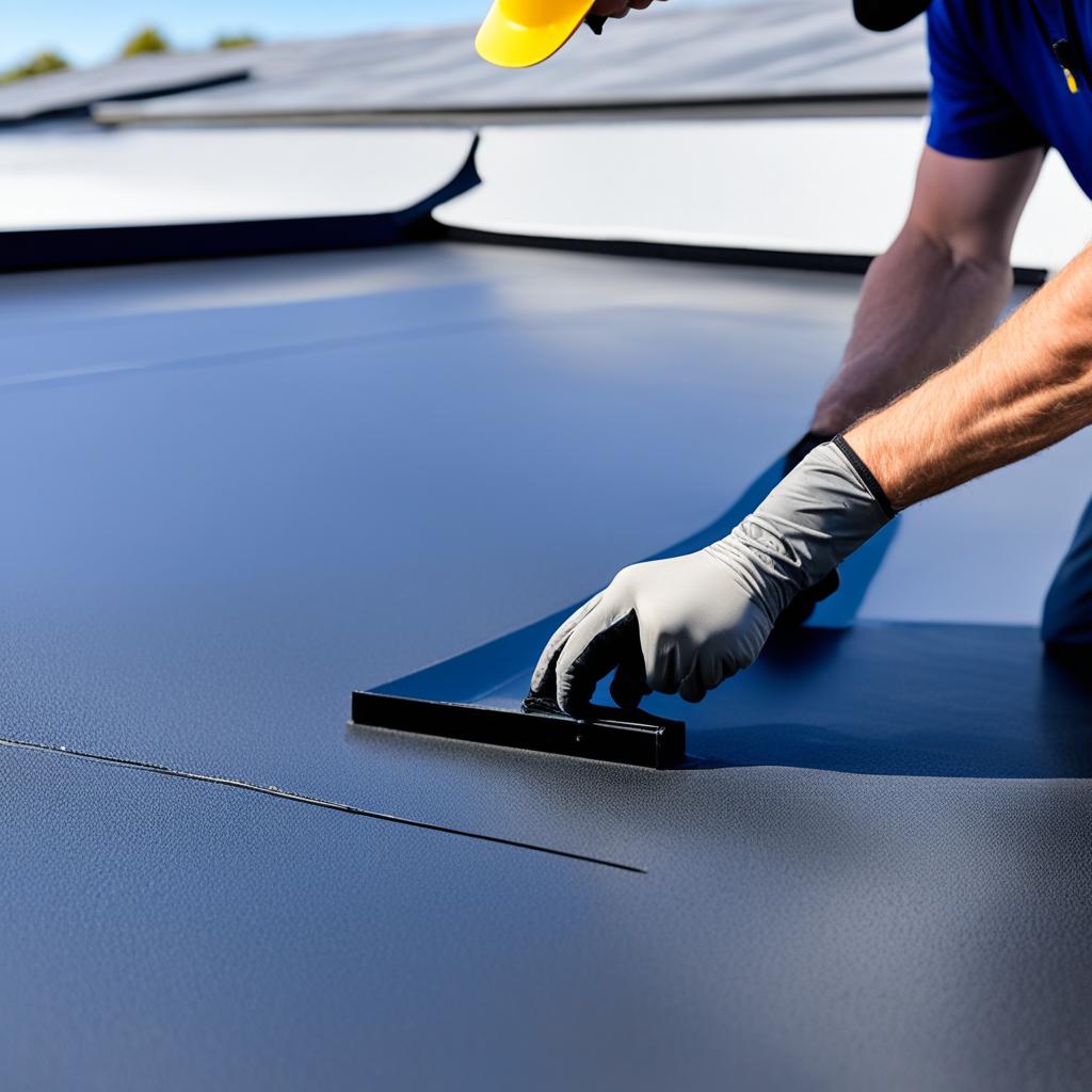 applying rubber roofing membrane