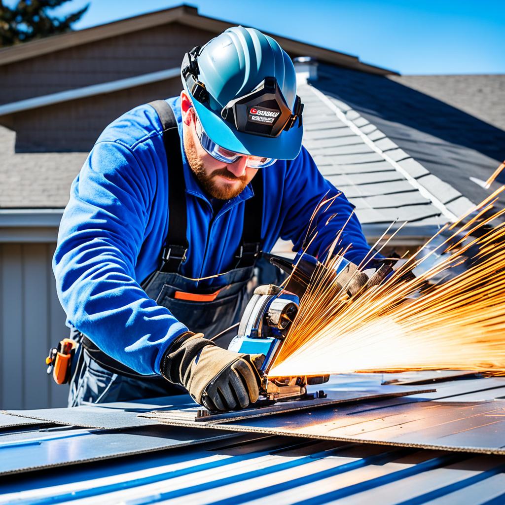 cutting metal roofing for pipe boots