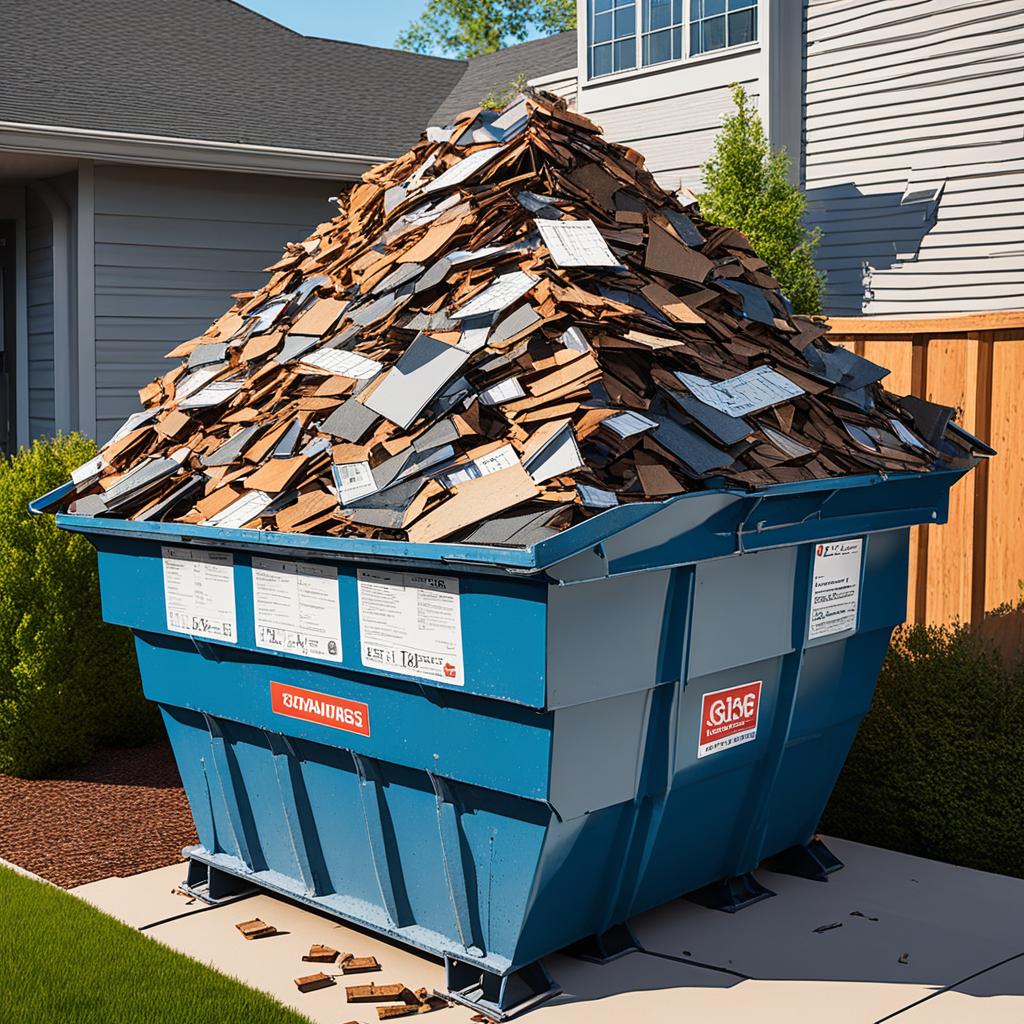 dumpster size for roofing debris