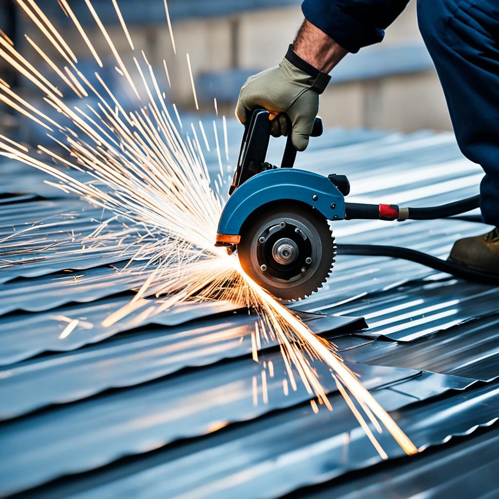 how do professionals cut metal roofing
