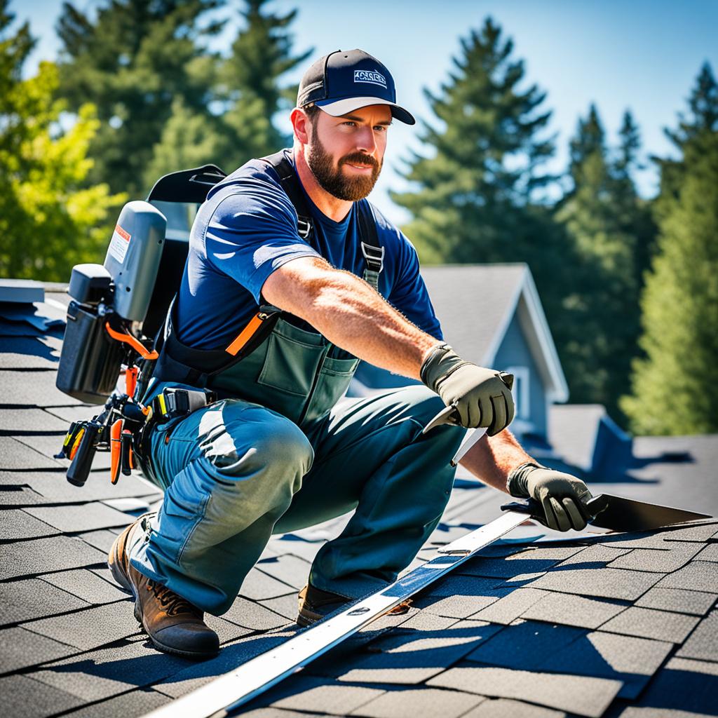 roofer using a roofing blade